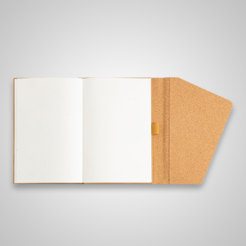 Bloco A5 com capa em cortiça e fecho magnético