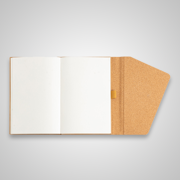 Bloco A5 com capa em cortiça e fecho magnético